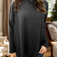 Full Size Waffle Knit Turtleneck Long Sleeve T-Shirt