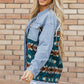 Pocketed Button Up Long Sleeve Denim Jacket