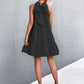 Tie Back Mock Neck Tiered Dress