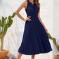 Swiss Dot Tie Neck Sleeveless Dress