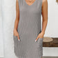 Texture Pocketed V-Neck Tank Dress