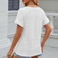 Eyelet V-Neck Short Sleeve T-Shirt