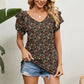 V-Neck Short Sleeve Blouse