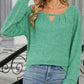 Cutout Round Neck Long Sleeve T-Shirt