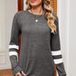 Striped Heathered Round Neck T-Shirt
