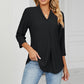 Eyelet Three-Quarter Sleeve Blouse