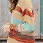 Color Block Round Neck Dropped Shoulder Sweater