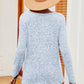 Eyelet Ribbed Round Neck Long Sleeve T-Shirt