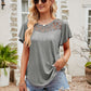 Lace Detail Round Neck Short Sleeve T-Shirt