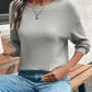 Round Neck Dropped Shoulder Long Sleeve T-Shirt