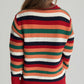 Contrast Stripes Turtleneck Long Sleeve Sweater