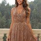 Sequin Surplice Neck Sleeveless Dress