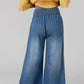 Smocked Wide Leg Jeans