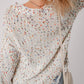 Confetti Round Neck Dropped Shoulder Sweater