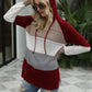 Drawstring Contrast Long Sleeve Hooded T-Shirt