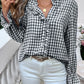 Frill Ruffled Plaid Long Sleeve Shirt