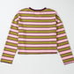 Striped Notched Long Sleeve T-Shirt