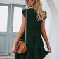 Ruffled Round Neck Cap Sleeve Mini Dress