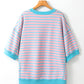 Boots Striped Round Neck Half Sleeve T-Shirt