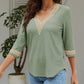 V-Neck Eyelet Blouse