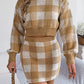 Plaid Round Neck Top and Skirt Sweater Set