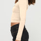 Scoop Neck Long Sleeve Cropped T-Shirt