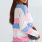 Color Block V-Neck Long Sleeve T-Shirt