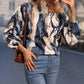 Printed Boat Neck Blouse