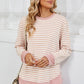 Striped Round Neck Long Sleeve Sweatshirt