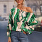 Printed Boat Neck Blouse