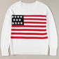 US Flag Round Neck Long Sleeve Knit Top