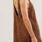 Round Neck Wide Strap Corduroy Mini Dress