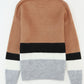 Color Block Round Neck Dropped Shoulder Sweater