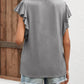 Notched Cap Sleeve T-Shirt