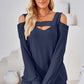 Cutout Square Neck Cold Shoulder T-Shirt