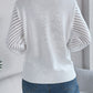 Openwork Round Neck Long Sleeve Knit Top