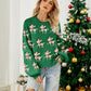 Reindeer Round Neck Long Sleeve Sweater