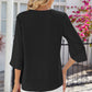 Notched Half Button T-Shirt
