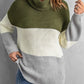 Color Block Turtleneck Long Sleeve Sweater