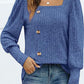 Decorative Button Square Neck Top