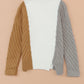 Color Block Textured Drop Shoulder Sweater