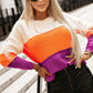 Color Block Drop Shoulder Round Neck Sweater