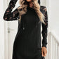 Lace Patchwork Long Sleeve Hooded Dress