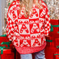 Candy Cane Contrast Round Neck Sweater