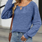 Cutout Round Neck Long Sleeve T-Shirt