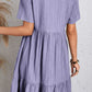 Full Size Ruched V-Neck Short Sleeve Dress