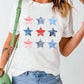 Star Round Neck Short Sleeve T-Shirt