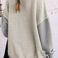 Contrast Round Neck Long Sleeve Sweatshirt