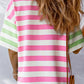 Striped Round Neck Half Sleeve T-Shirt