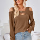 Cutout Square Neck Cold Shoulder T-Shirt